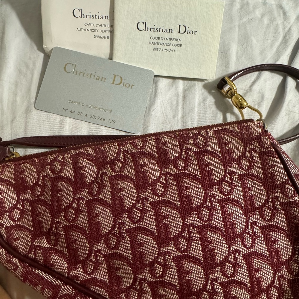 Mini Dior Burgundy Oblique Saddle